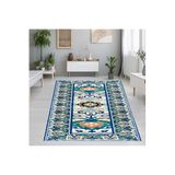 Rovigo Dijital Baskı Yıkanabilir Kaymaz Taban Salon Halısı RVG1163, Yeşil, 80 x 150