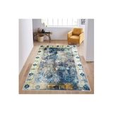 Rovigo Dijital Baskı Yıkanabilir Kaymaz Taban Salon Halısı RVG1164, Mavi, 180 x 250