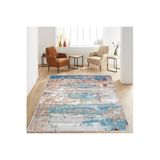 Rovigo Dijital Baskı Yıkanabilir Kaymaz Taban Salon Halısı RVG1173, Mavi, 120 x 180