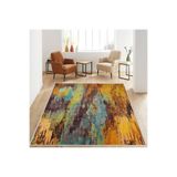 Rovigo Dijital Baskı Yıkanabilir Kaymaz Taban Salon Halısı RVG1174, Sarı, 180 x 250