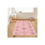 Rovigo Dijital Baskı Yıkanabilir Kaymaz Taban Salon Halısı RVG1177, Pembe, 80 x 300