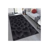 Rovigo Dijital Baskı Yıkanabilir Kaymaz Taban Salon Halısı RVG1180, Siyah, 120 x 180