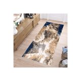 Rovigo Dijital Baskı Yıkanabilir Kaymaz Taban Salon Halısı RVG1194, Mavi, 180 x 300