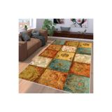 Rovigo Dijital Baskı Yıkanabilir Kaymaz Taban Salon Halısı RVG1196, Kahve, 180 x 300