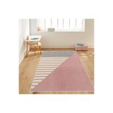 Rovigo Dijital Baskı Yıkanabilir Kaymaz Taban Salon Halısı RVG1208, Pembe, 120 x 180