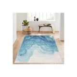 Rovigo Dijital Baskı Yıkanabilir Kaymaz Taban Salon Halısı RVG1212, Mavi, 180 x 250