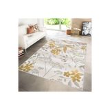 Rovigo Dijital Baskı Yıkanabilir Kaymaz Taban Salon Halısı RVG1216, Sarı, 160 x 120