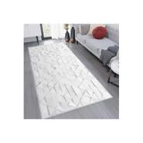Rovigo Dijital Baskı Yıkanabilir Kaymaz Taban Salon Halısı RVG1217, Beyaz, 180 x 300