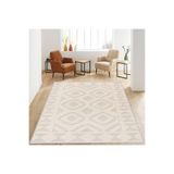Rovigo Dijital Baskı Yıkanabilir Kaymaz Taban Salon Halısı RVG1223, Bej, 80 x 150