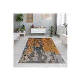 Rovigo Dijital Baskı Yıkanabilir Kaymaz Taban Salon Halısı RVG1234, Sarı, 160 x 300