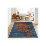 Rovigo Dijital Baskı Yıkanabilir Kaymaz Taban Salon Halısı RVG1256, Mavi, 180 x 250