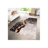 Rovigo Dijital Baskı Yıkanabilir Kaymaz Taban Salon Halısı RVG1264, Bej, 100 x 150