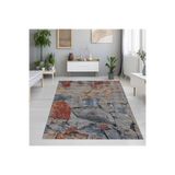 Rovigo Dijital Baskı Yıkanabilir Kaymaz Taban Salon Halısı RVG1272, Gri, 120 x 180