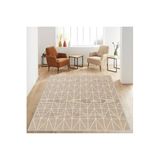 Rovigo Dijital Baskı Yıkanabilir Kaymaz Taban Salon Halısı RVG1274, Bej, 180 x 250