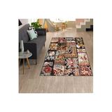 Rovigo Dijital Baskı Yıkanabilir Kaymaz Taban Salon Halısı RVG1283, Siyah, 180 x 300
