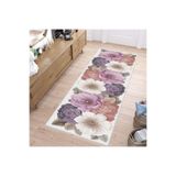 Rovigo Dijital Baskı Yıkanabilir Kaymaz Taban Salon Halısı RVG1290, Pembe, 100 x 300