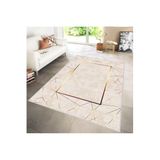 Rovigo Dijital Baskı Yıkanabilir Kaymaz Taban Salon Halısı RVG1294, Bej, 180 x 250