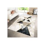 Rovigo Dijital Baskı Yıkanabilir Kaymaz Taban Salon Halısı RVG1296, Bej, 80 x 150