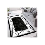Rovigo Dijital Baskı Yıkanabilir Kaymaz Taban Salon Halısı RVG1299, Siyah, 100 x 200