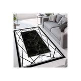 Rovigo Dijital Baskı Yıkanabilir Kaymaz Taban Salon Halısı RVG1299, Siyah, 80 x 300