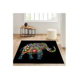 Rovigo Dijital Baskı Yıkanabilir Kaymaz Taban Salon Halısı RVG1303, Siyah, 160 x 300