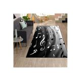 Rovigo Dijital Baskı Yıkanabilir Kaymaz Taban Salon Halısı RVG1304, Siyah, 180 x 300
