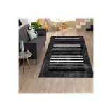 Rovigo Dijital Baskı Yıkanabilir Kaymaz Taban Salon Halısı RVG1306, Siyah, 120 x 180