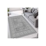 Rovigo Dijital Baskı Yıkanabilir Kaymaz Taban Salon Halısı RVG1309, Gri, 100 x 200