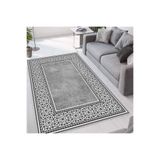 Rovigo Dijital Baskı Yıkanabilir Kaymaz Taban Salon Halısı RVG1309, Gri, 180 x 250