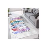 Rovigo Dijital Baskı Yıkanabilir Kaymaz Taban Salon Halısı RVG1316, Gri, 100 x 150