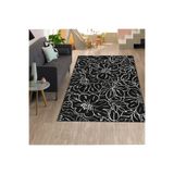 Rovigo Dijital Baskı Yıkanabilir Kaymaz Taban Salon Halısı RVG1320, Siyah, 120 x 180