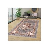 Rovigo Dijital Baskı Yıkanabilir Kaymaz Taban Salon Halısı RVG1332-HT153, Gri, 100 x 300