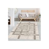 Rovigo Dijital Baskı Yıkanabilir Kaymaz Taban Salon Halısı RVG1337-HT094, Bej, 120 x 180