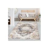 Rovigo Dijital Baskı Yıkanabilir Kaymaz Taban Salon Halısı RVG1338-HT631, Bej, 180 x 250