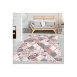 Rovigo Dijital Baskı Yıkanabilir Kaymaz Taban Salon Halısı RVG1340-HT201, Pembe, 50 x 80