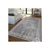 Rovigo Dijital Baskı Yıkanabilir Kaymaz Taban Salon Halısı RVG1345-HT250, Gri, 180 x 300