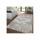 Rovigo Dijital Baskı Yıkanabilir Kaymaz Taban Salon Halısı RVG1346-HT296, Gri, 160 x 230