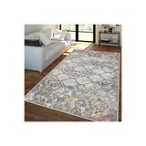 Rovigo Dijital Baskı Yıkanabilir Kaymaz Taban Salon Halısı RVG1346-HT296, Gri, 80 x 150