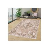 Rovigo Dijital Baskı Yıkanabilir Kaymaz Taban Salon Halısı RVG1348-HT341, Bej, 160 x 300