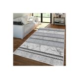 Rovigo Dijital Baskı Yıkanabilir Kaymaz Taban Salon Halısı RVG1350-HT362, Gri, 120 x 180