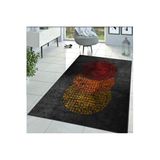 Rovigo Dijital Baskı Yıkanabilir Kaymaz Taban Salon Halısı RVG1351-HT924, Siyah, 50 x 80