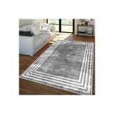 Rovigo Dijital Baskı Yıkanabilir Kaymaz Taban Salon Halısı RVG1355-HT485, Gri, 180 x 250