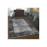 Rovigo Dijital Baskı Yıkanabilir Kaymaz Taban Salon Halısı RVG1356-HT486, Siyah, 180 x 300