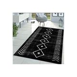 Rovigo Dijital Baskı Yıkanabilir Kaymaz Taban Salon Halısı RVG1359-HT572, Siyah, 180 x 250