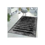 Rovigo Dijital Baskı Yıkanabilir Kaymaz Taban Salon Halısı RVG1365-SD247, Siyah, 120 x 180