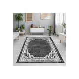 Rovigo Dijital Baskı Yıkanabilir Kaymaz Taban Salon Halısı RVG1370-HY-939, Gri, 120 x 180
