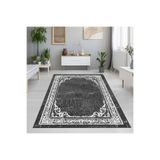 Rovigo Dijital Baskı Yıkanabilir Kaymaz Taban Salon Halısı RVG1370-HY-939, Gri, 180 x 250