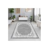 Rovigo Dijital Baskı Yıkanabilir Kaymaz Taban Salon Halısı RVG1371-HY-940, Gri, 80 x 300