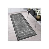 Rovigo Dijital Baskı Yıkanabilir Kaymaz Taban Salon Halısı RVG1373-HT-972, Gri, 180 x 300