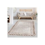 Rovigo Dijital Baskı Yıkanabilir Kaymaz Taban Salon Halısı RVG1375-HT899, Bej, 160 x 120